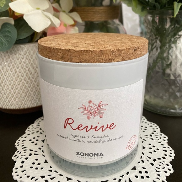🆕🌿 SONOMA “REVIVE” CYPRESS & LAVENDER 3-WICK SCENTED CANDLE. 13 oz. BRAND NEW. - Picture 1 of 6